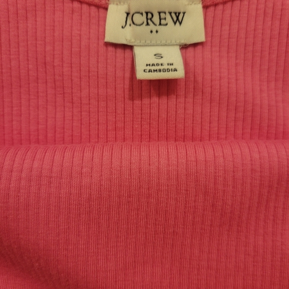 J. Crew Vibrant Pink Ribbed Tank Top - Picture 2 of 2